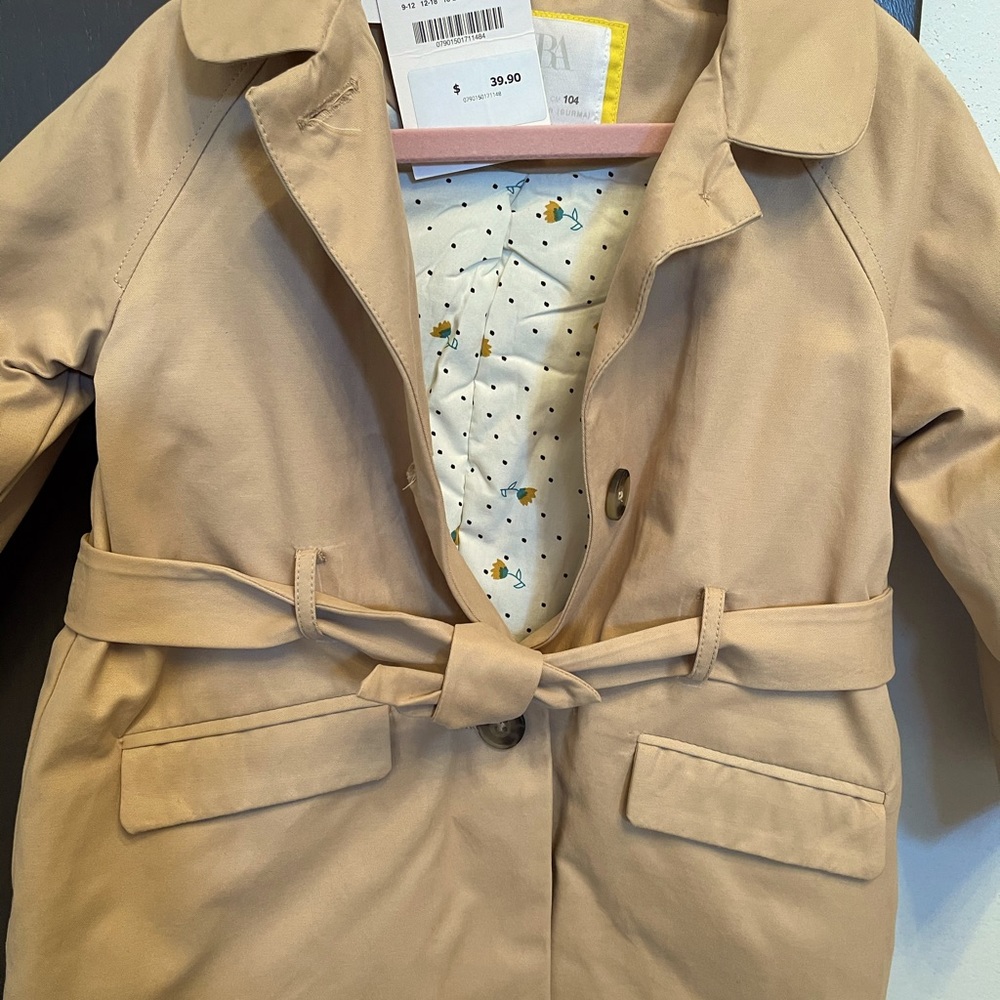 NWT Toddler girls camel colored trench